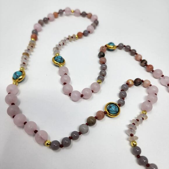 Changing Directions Beaded Rose Quartz Arrowhead Necklace - Picture 7 of 9